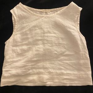 Elizabeth Suzann Petra crop in ivory white linen